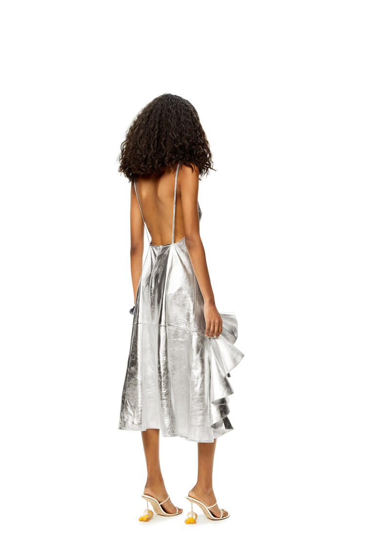 LOEWE Ruffle dress in nappa Silver pdp_rd
