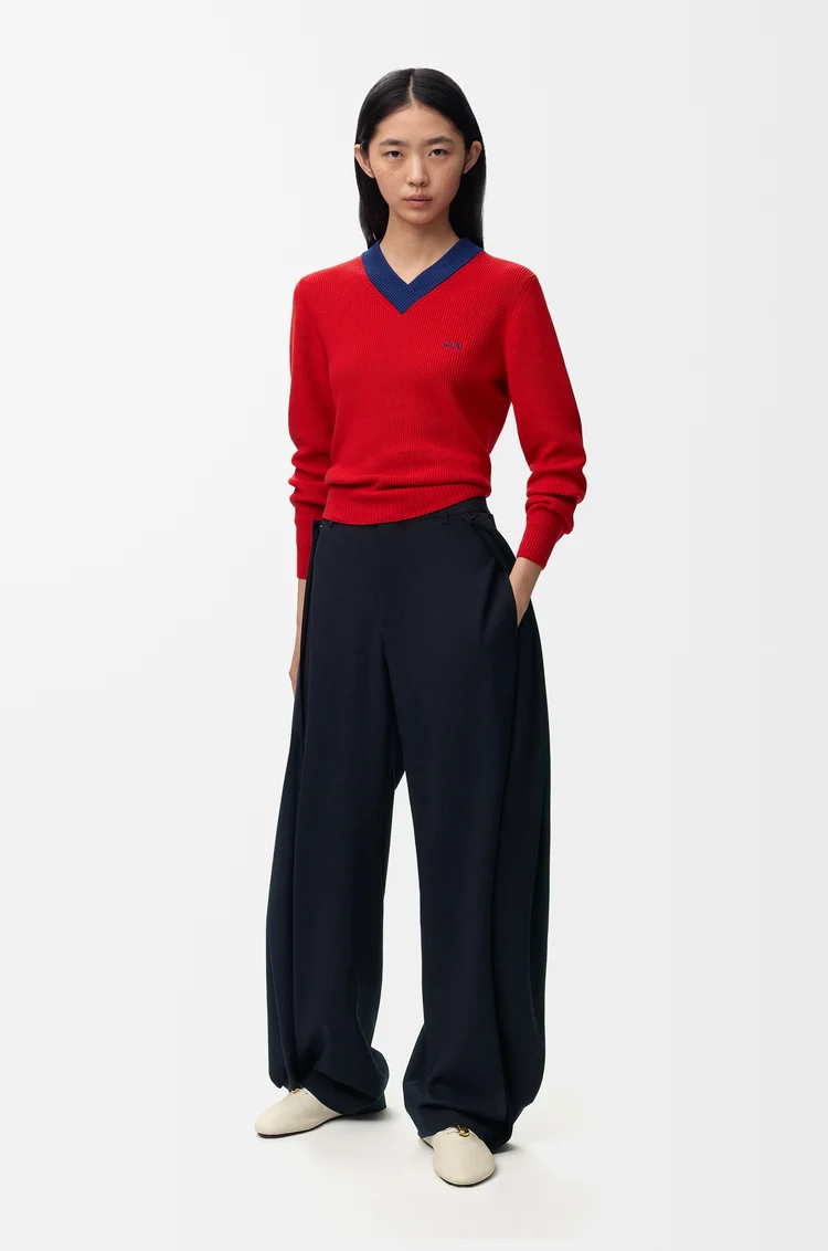 LOEWE Pantalón en lana Azul Marino