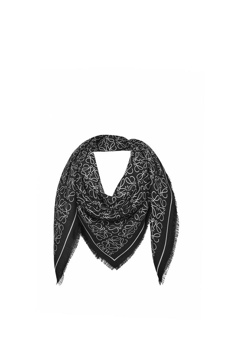 LOEWE アナグラム スカーフ (ウール＆シルク) ブラック/ブラック