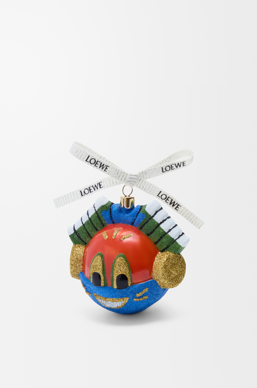 LOEWE Pallina Knight Cat in vetro soffiato Rosso/Blu