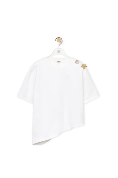 LOEWE Camiseta asimétrica en mezcla de algodón Blanco plp_rd