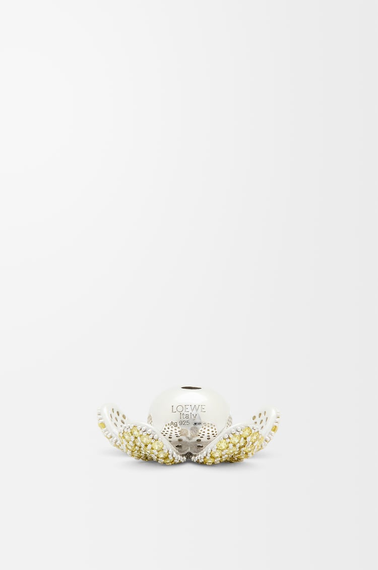 LOEWE Flower Hat pendant in sterling silver and crystals Silver/Yellow