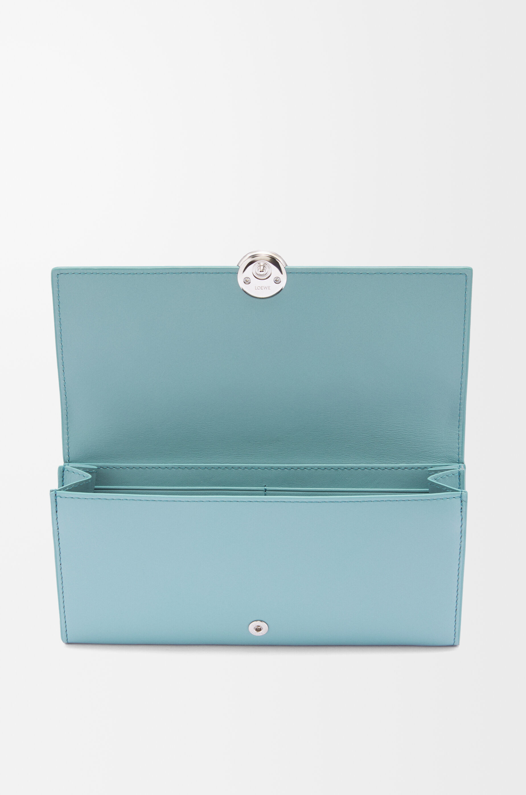 Pebble continental wallet in shiny nappa calfskin Water - LOEWE