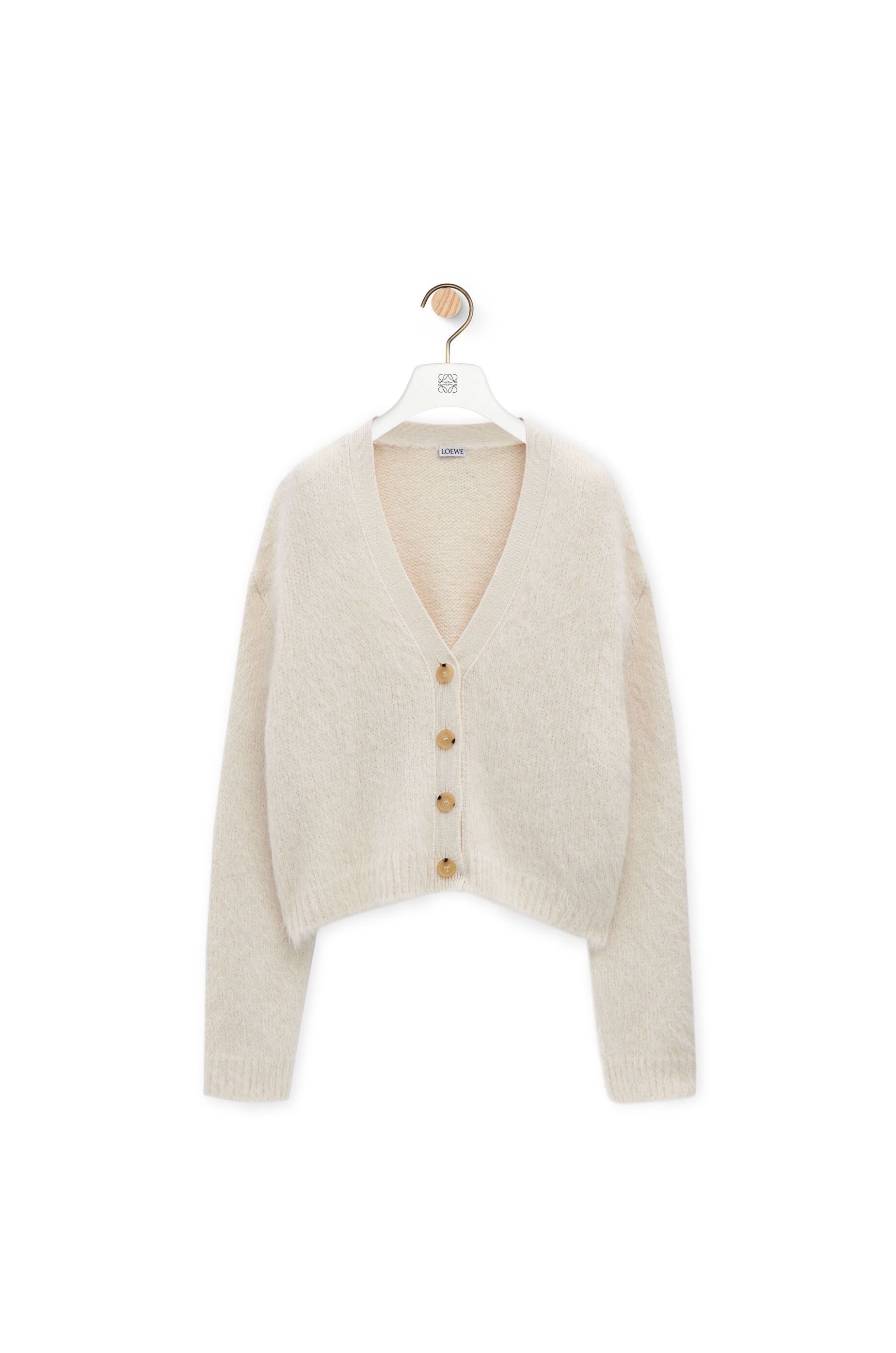 Cardigan in alpaca and wool blend ホワイト - LOEWE
