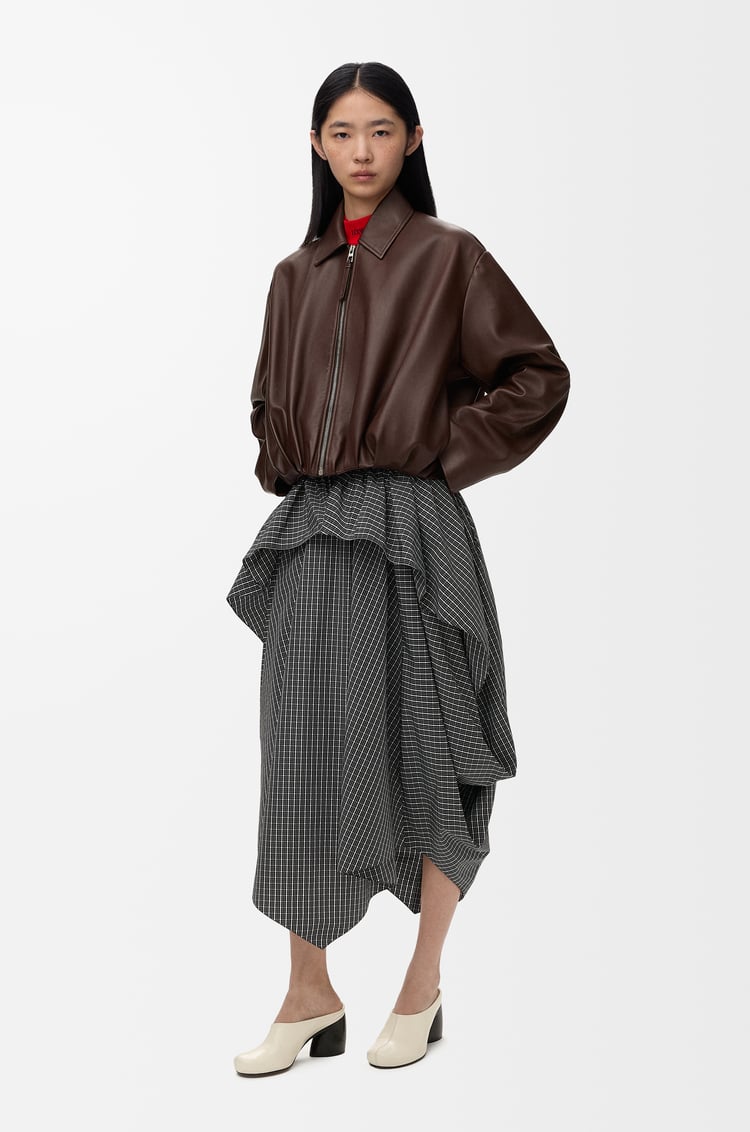 LOEWE Skirt in technical cotton Negro/Blanco
