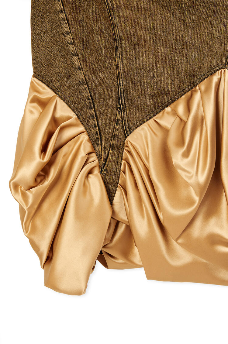 LOEWE Satin panel skirt in cotton and silk Brown pdp_rd