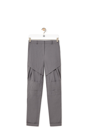 LOEWE Pleated trousers in cotton Smoke Grey plp_rd