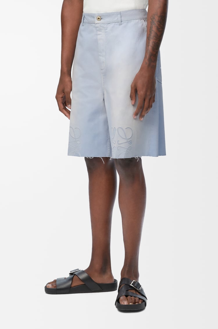LOEWE Anagram shorts in cotton Sky Blue