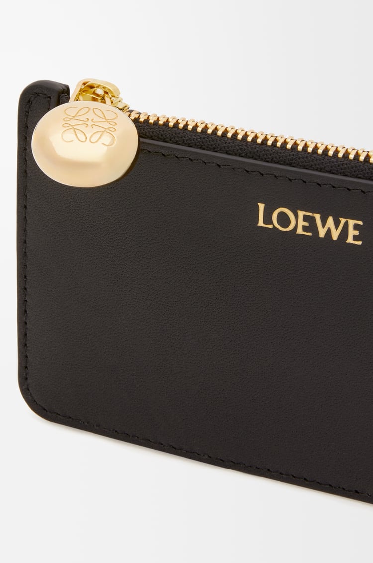 LOEWE Pebble coin cardholder in shiny nappa calfskin Black