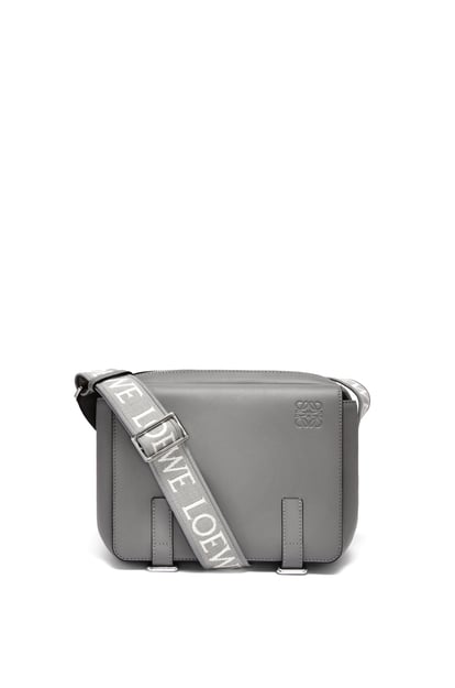 LOEWE XS Military messenger bag in supple smooth calfskin and jacquard Asphalt Grey plp_rd
