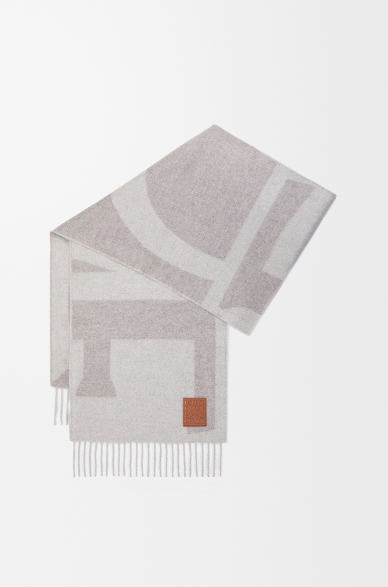 LOEWE Scarf in cashmere Light Grey/Stone