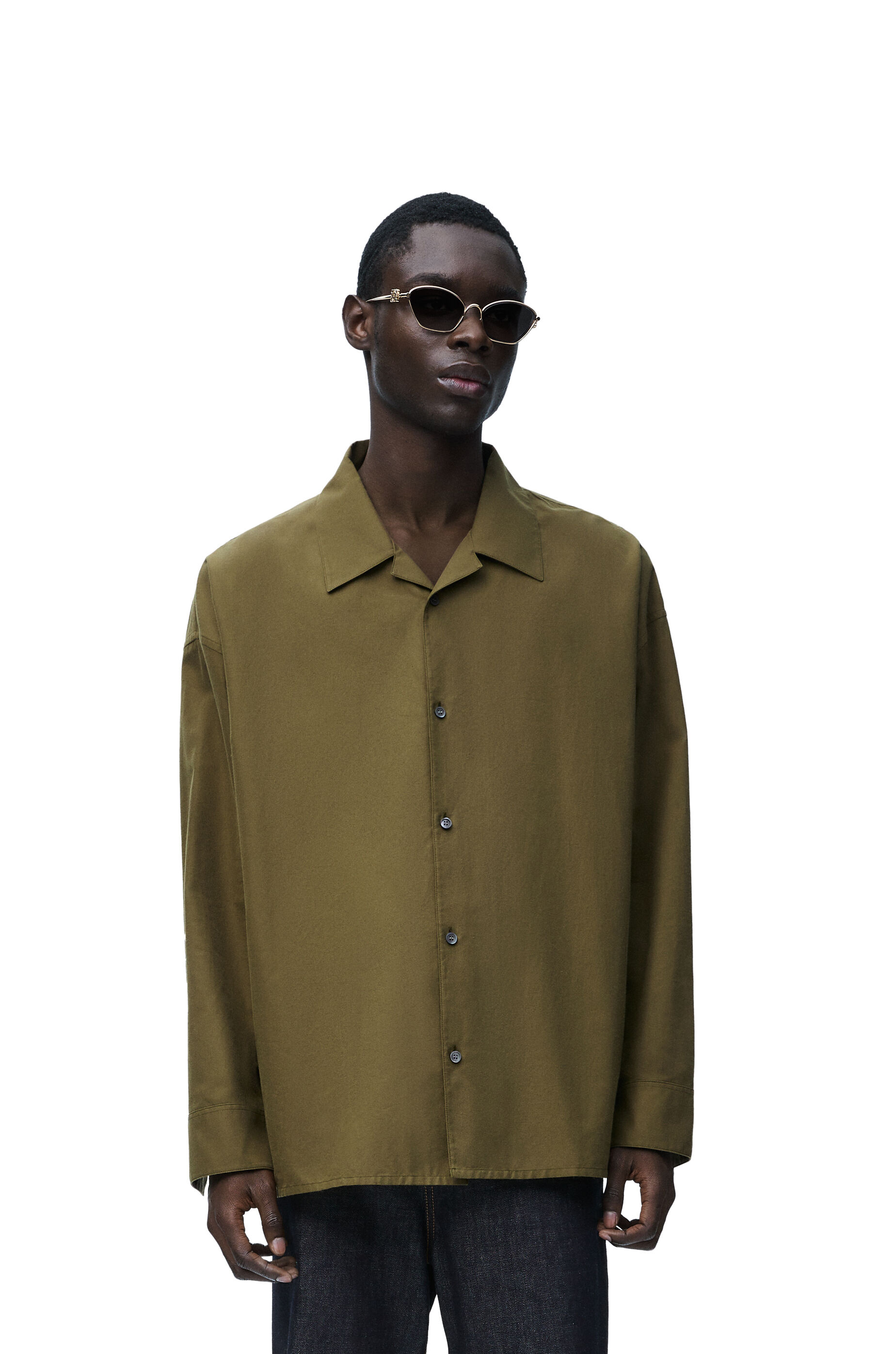Military green dress shirt 2025