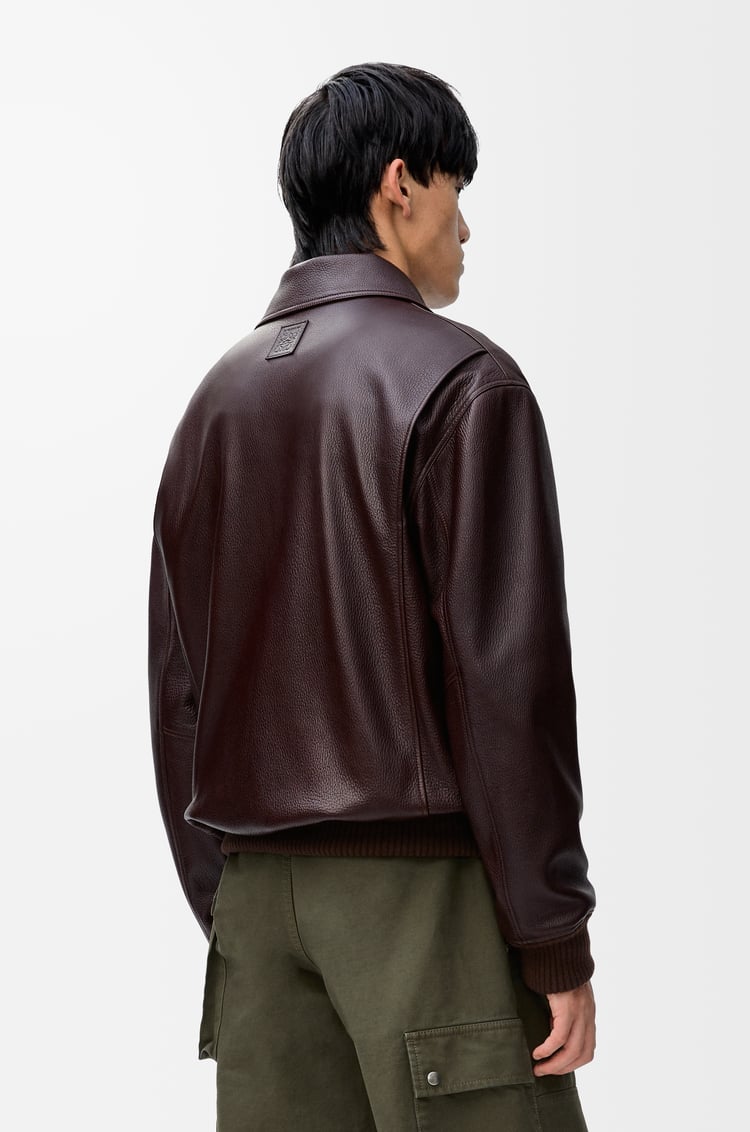 LOEWE Aviator jacket in deerskin Oxblood