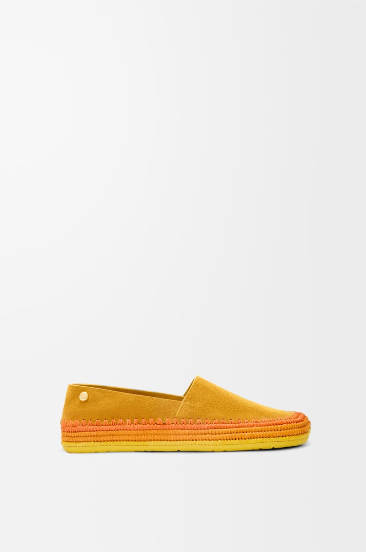 LOEWE Slipper Rio en ante y rafia Naranja
