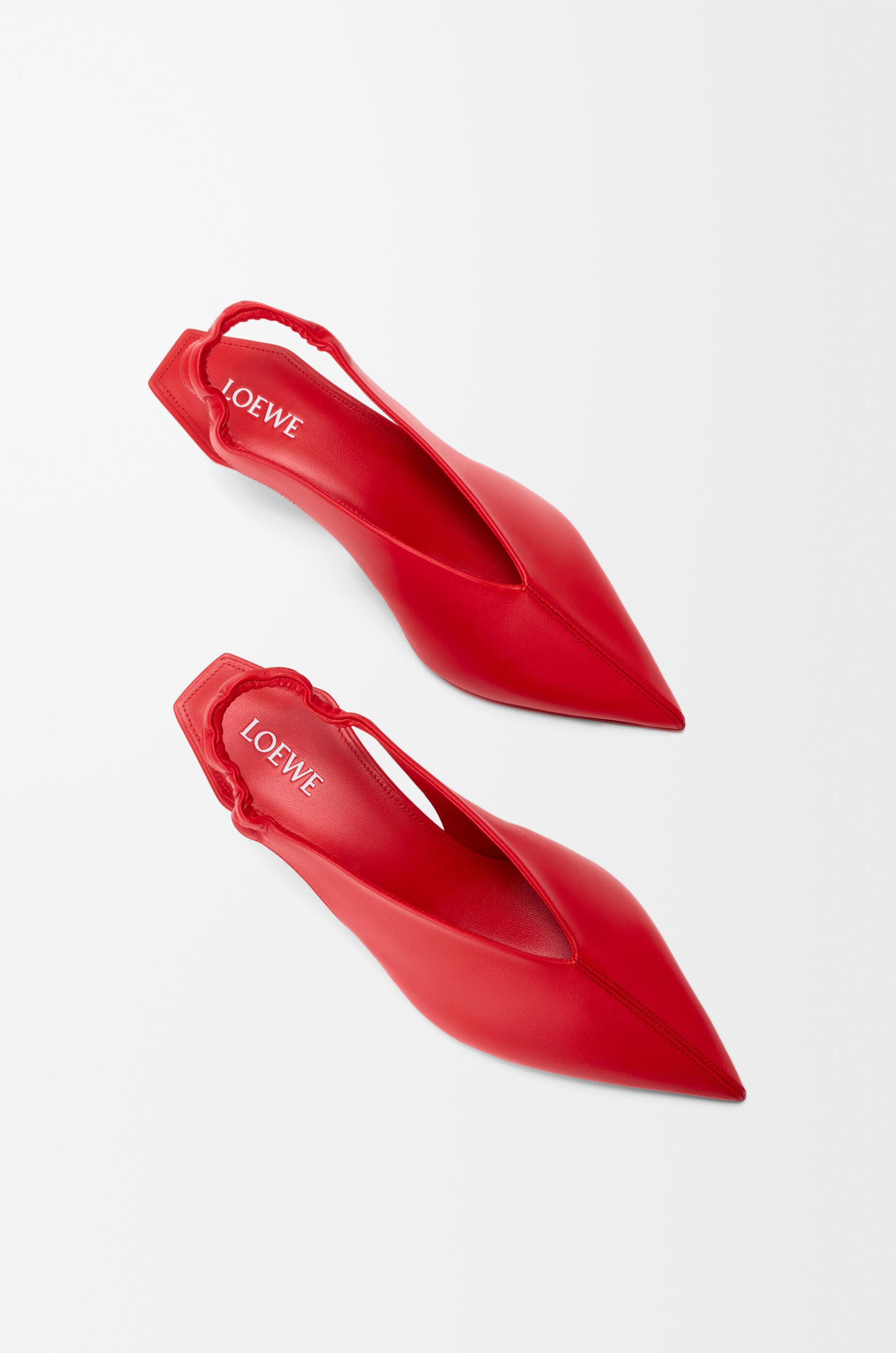 Origami Cubic slingback in lambskin Red - LOEWE USA Official Website