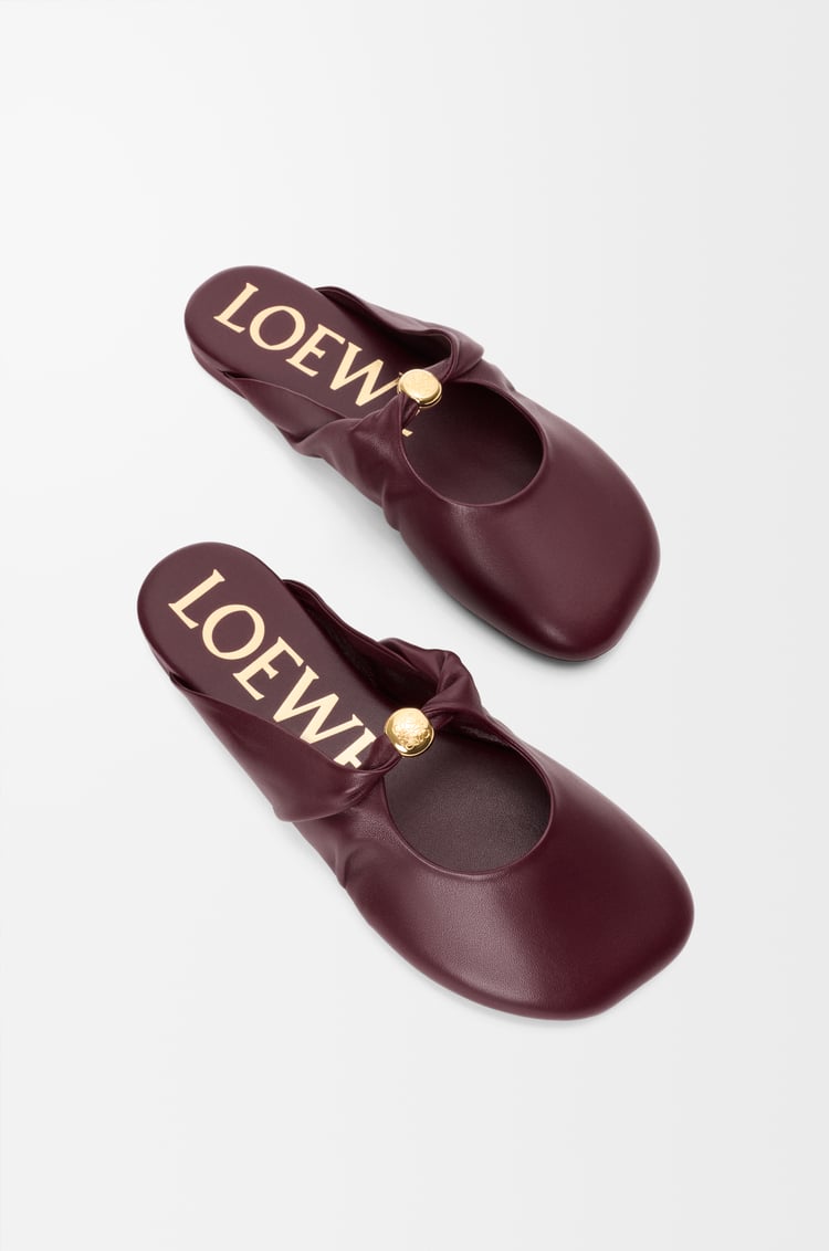 LOEWE Pebble Soft mule in nappa lambskin Dark Burgundy