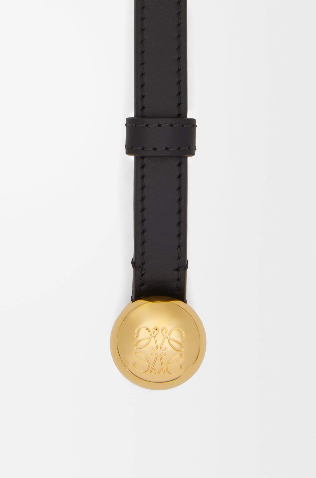 LOEWE 光滑小牛皮 Pebble 皮帶 黑色/金色