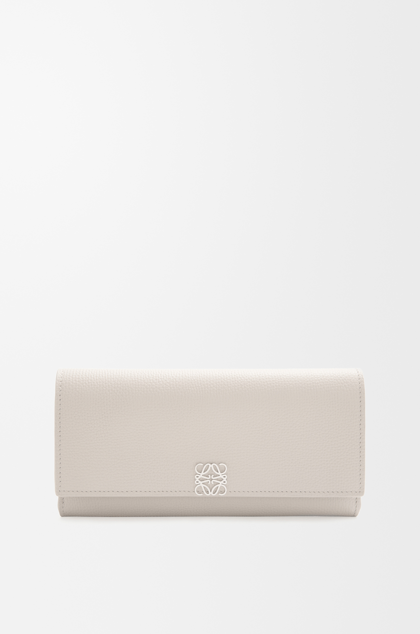 Anagram continental wallet in pebble grained calfskin