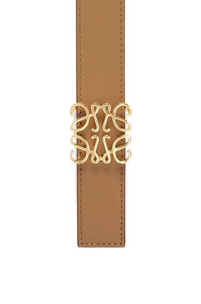 LOEWE Reversible Anagram belt in smooth calfskin Oak/Gold/Gold plp_rd