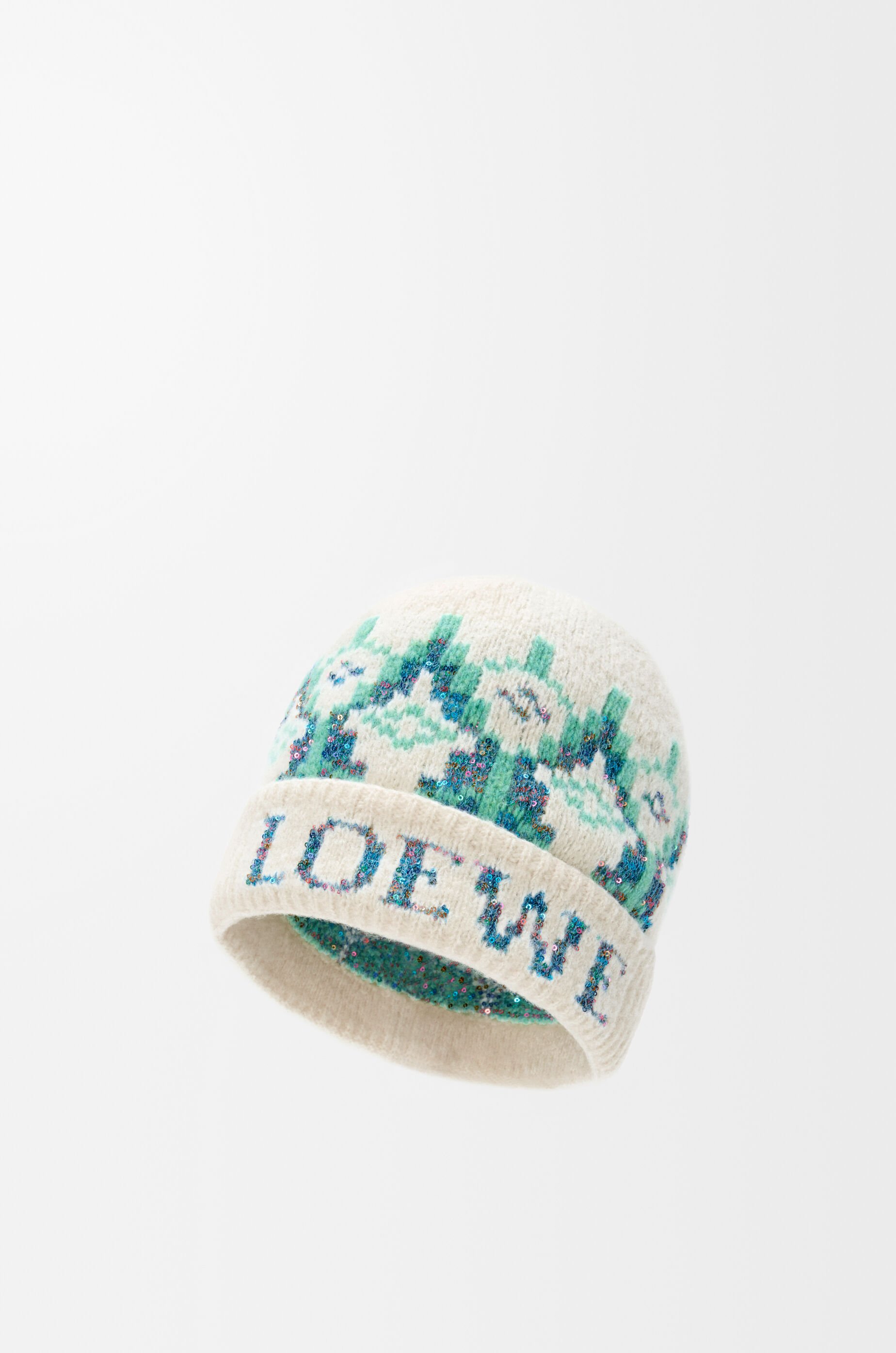 Beanie in wool blend White - LOEWE