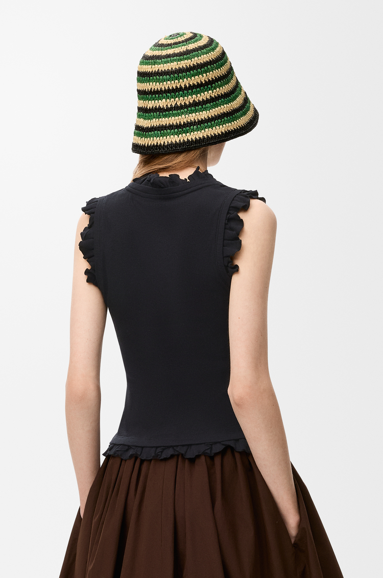 LOEWE Tank top in stretch cotton Black