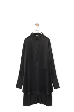 LOEWE Deconstructed shirt dress in silk Black