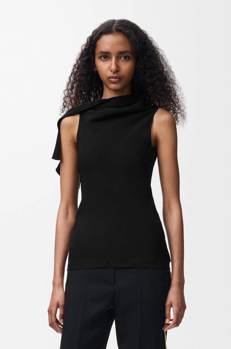 LOEWE Top in viscosa stretch Nero