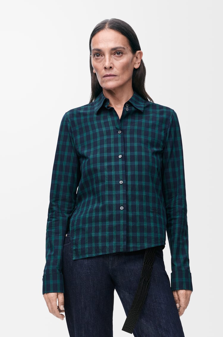 LOEWE Camisa en algodón Azul Marino/Verde