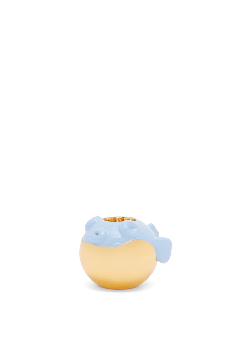 LOEWE Blowfish dice in metal Gold/Blue
