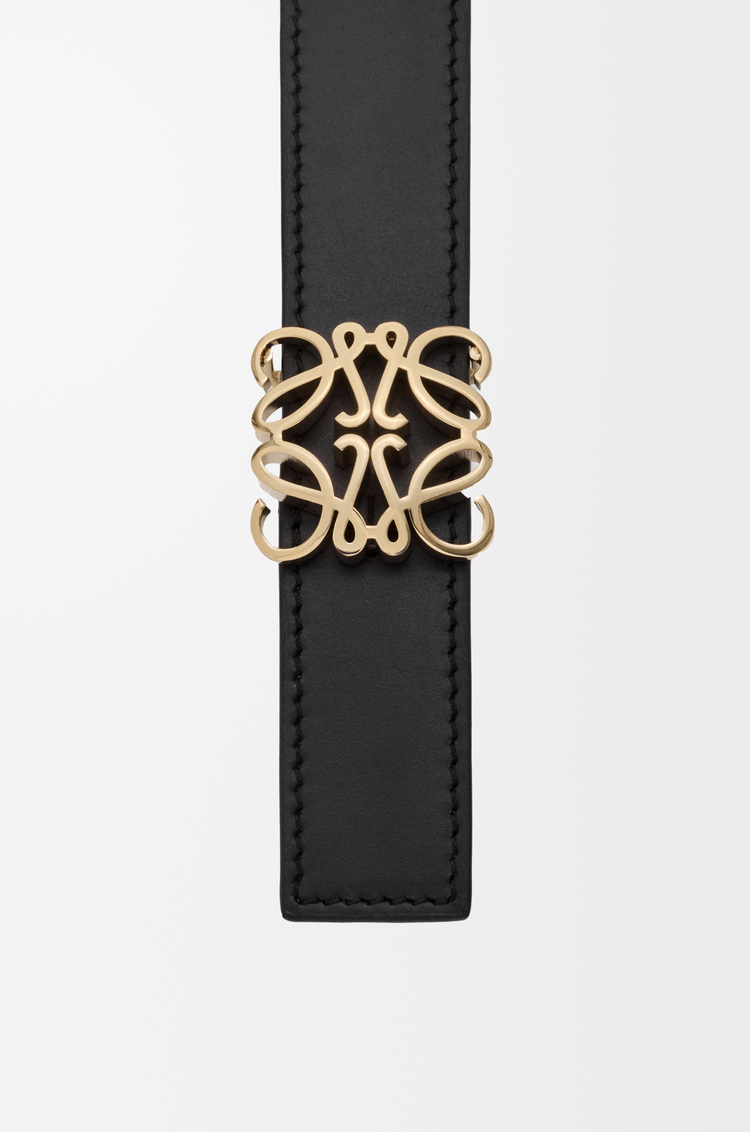 LOEWE Cinturón reversible Anagram Bombé en piel de ternera lisa Negro/Arcilla