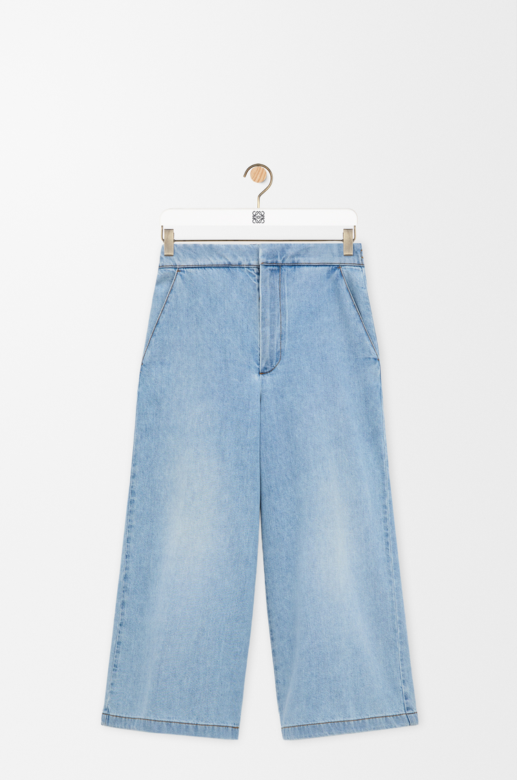 LOEWE Pantaloni crop in denim Blu Délavé