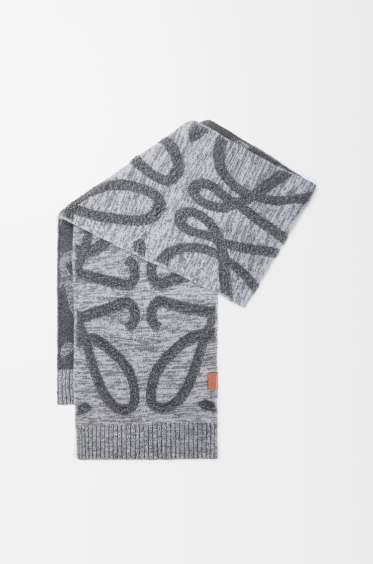 LOEWE Bufanda en lana y cashmere Gris Jaspeado
