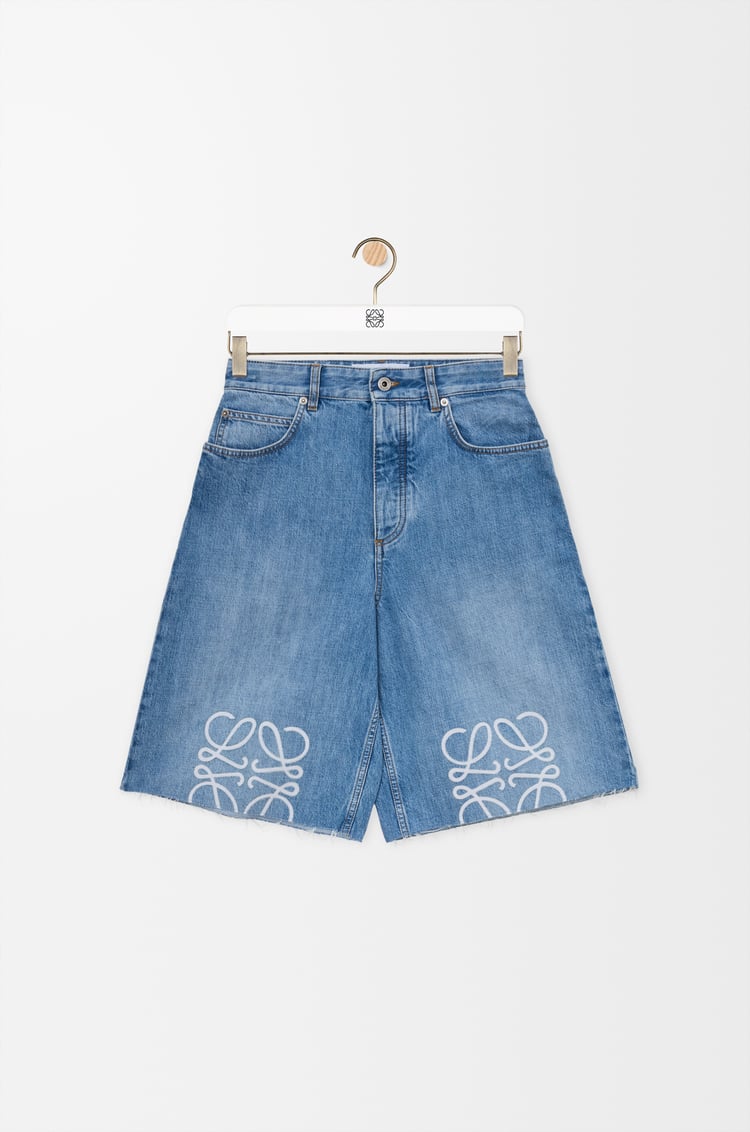 LOEWE Pantalón corto Anagram en denim Denim