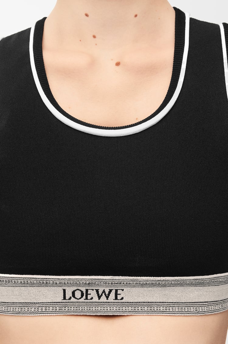 LOEWE Cropped tank top in viscose Black