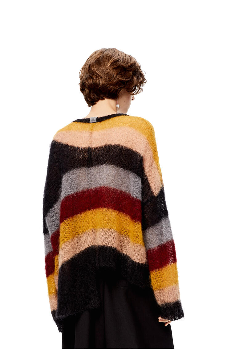 LOEWE Asymmetric stripe sweater in mohair Brown/Red pdp_rd