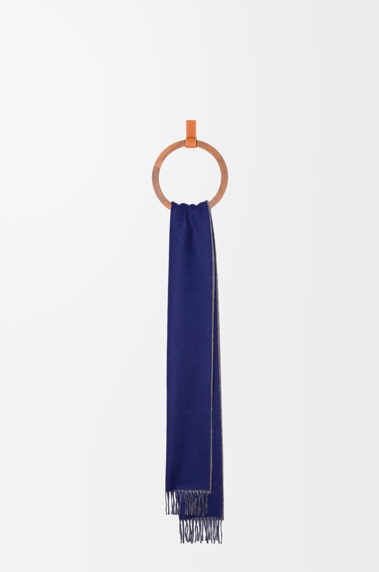 LOEWE Scarf in wool and cashmere Grey/Blue