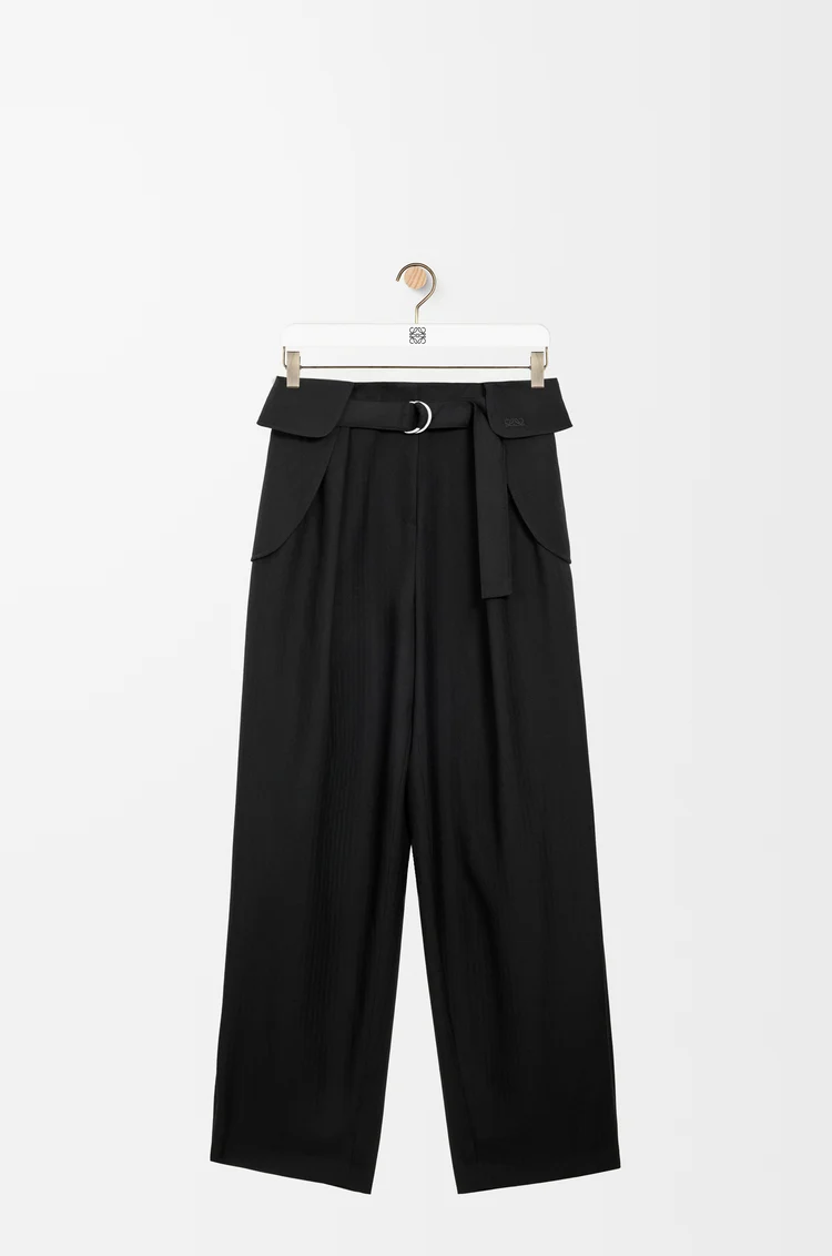 LOEWE 카고 트라우저 - 울 블랙