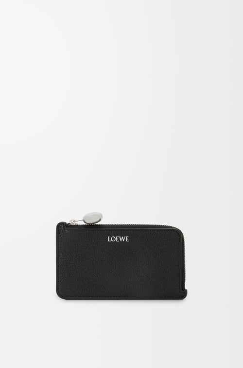 LOEWE Pebble coin cardholder in pebble grained calfskin Black