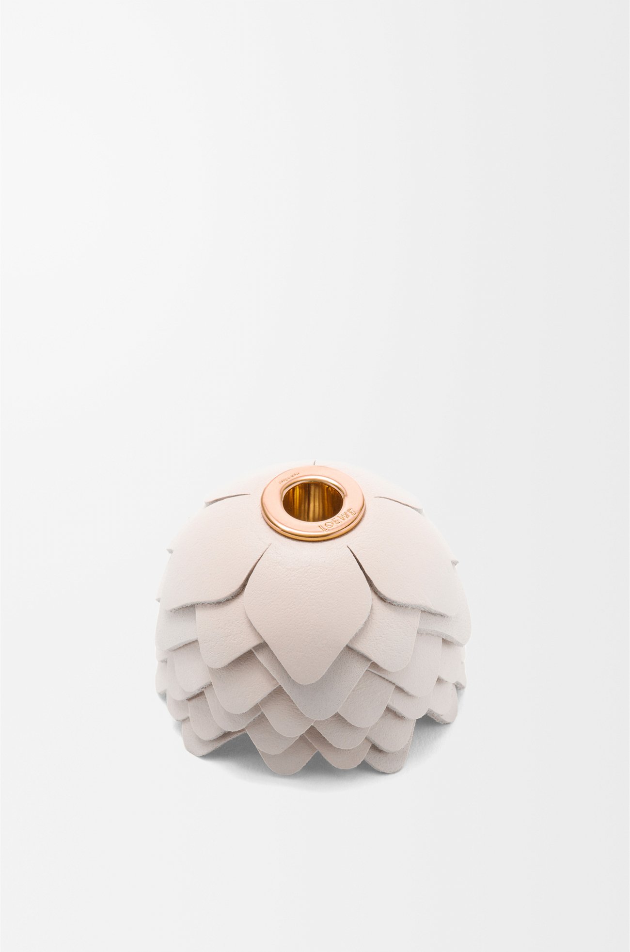 LOEWE Small flower charm in calfskin Talc