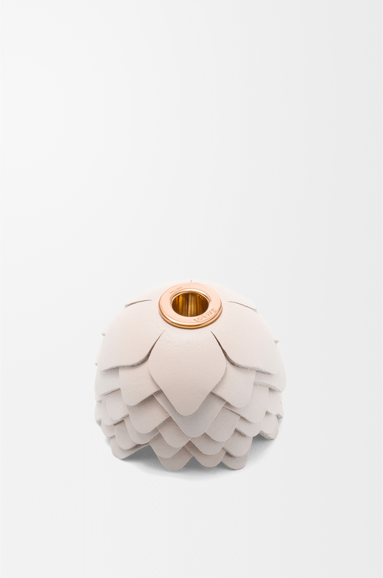 LOEWE Small flower charm in calfskin Talc