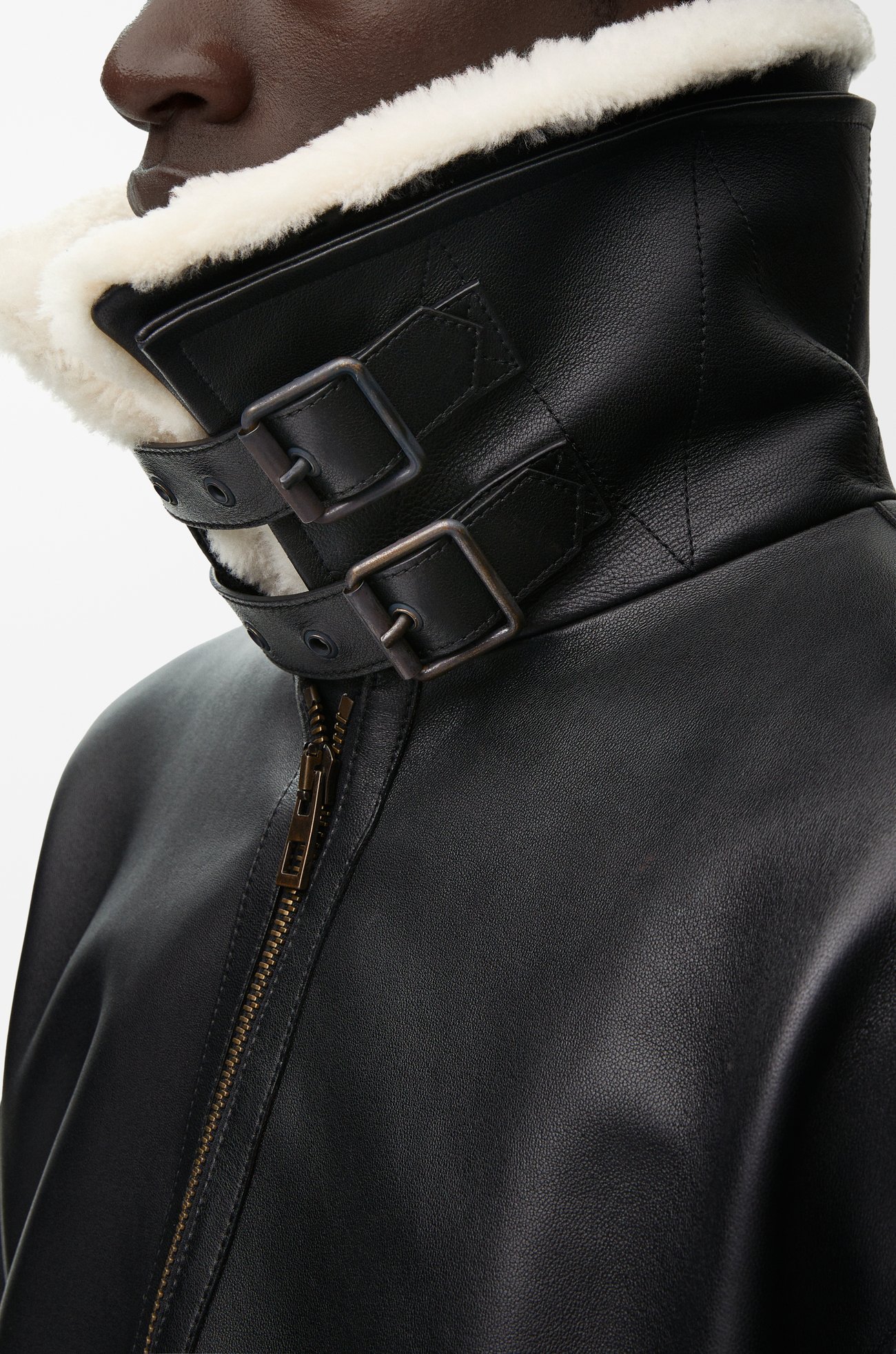 LOEWE Aviator jacket in shearling Black