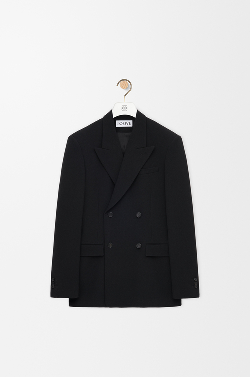 LOEWE Chaqueta de doble botonadura en lana Negro