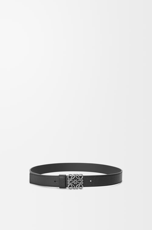 LOEWE Cinturón Anagram ancho en piel de ternera Negro/Paladio Vintage