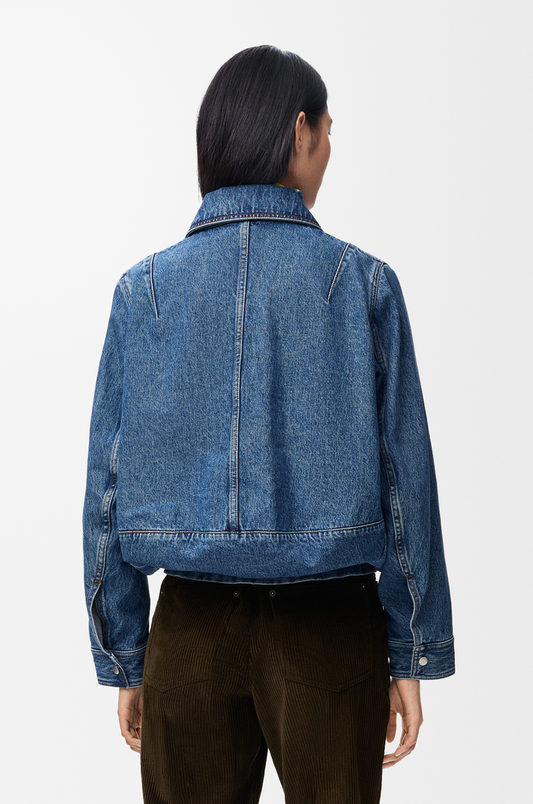 LOEWE Chaqueta con cordón de ajute en denim Azul