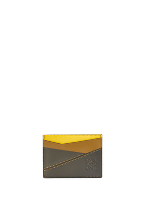 LOEWE Puzzle plain cardholder in classic calfskin Lemon/Khaki Green plp_rd