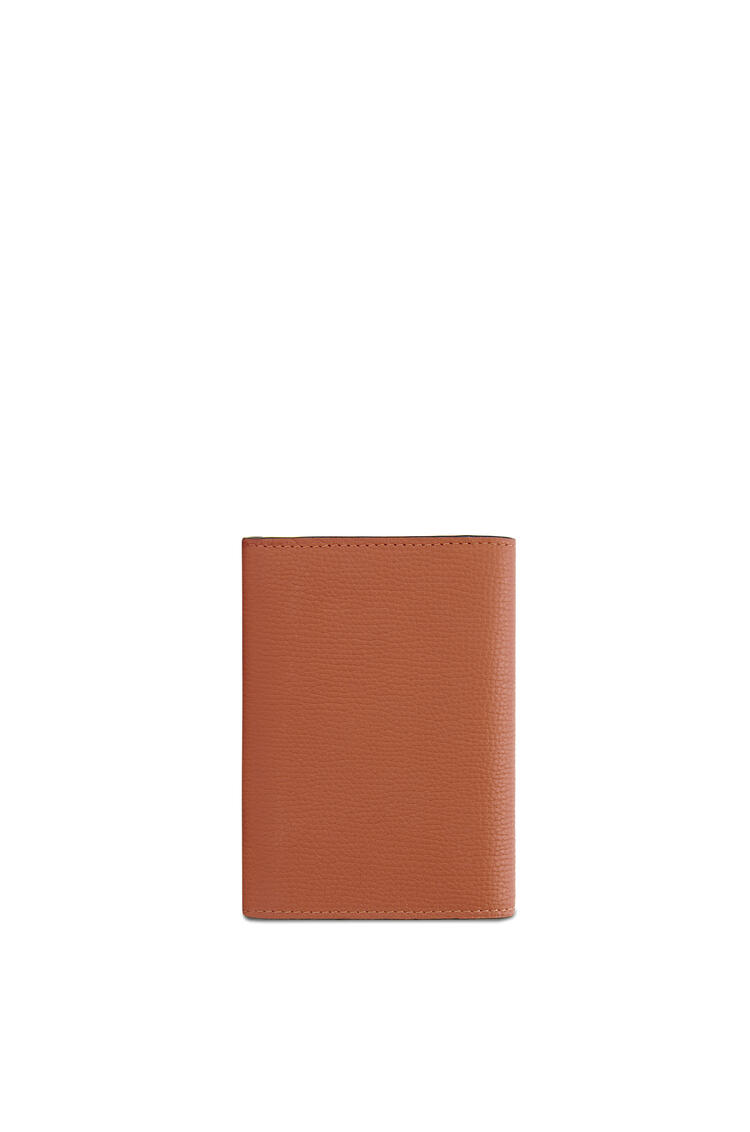 LOEWE Anagram small vertical wallet in pebble grain calfskin Tan