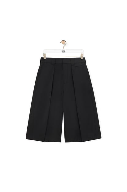 LOEWE Pleated shorts in cotton Black