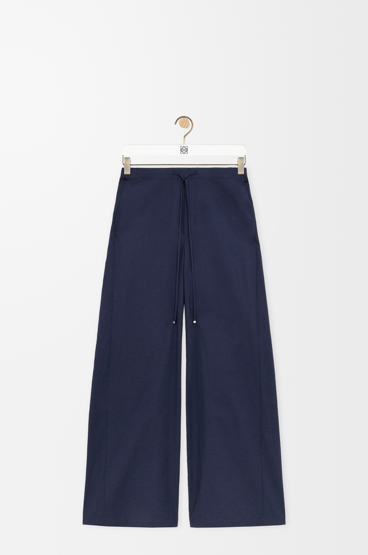 LOEWE 棉质混纺抽绳长裤 海军蓝