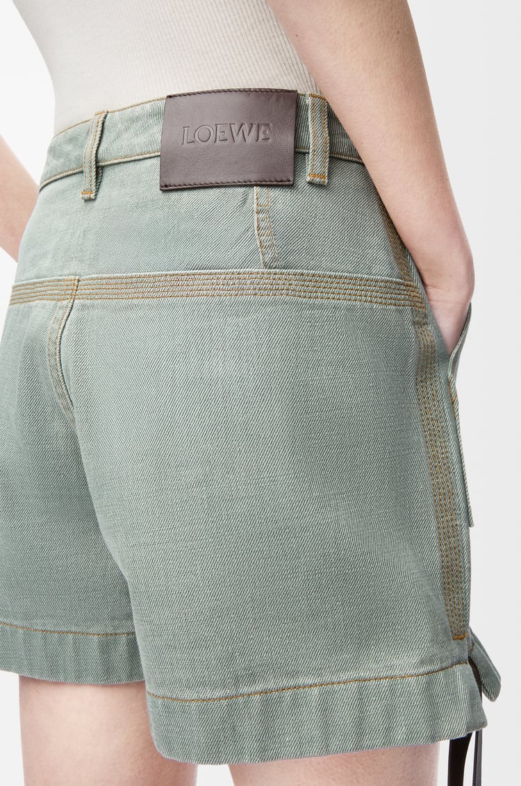 LOEWE Workwear shorts in denim Khaki Green