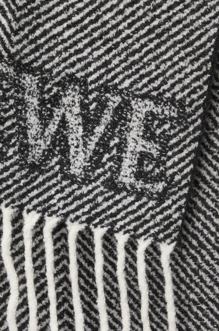 LOEWE LOEWE scarf in alpaca and wool blend Black/White